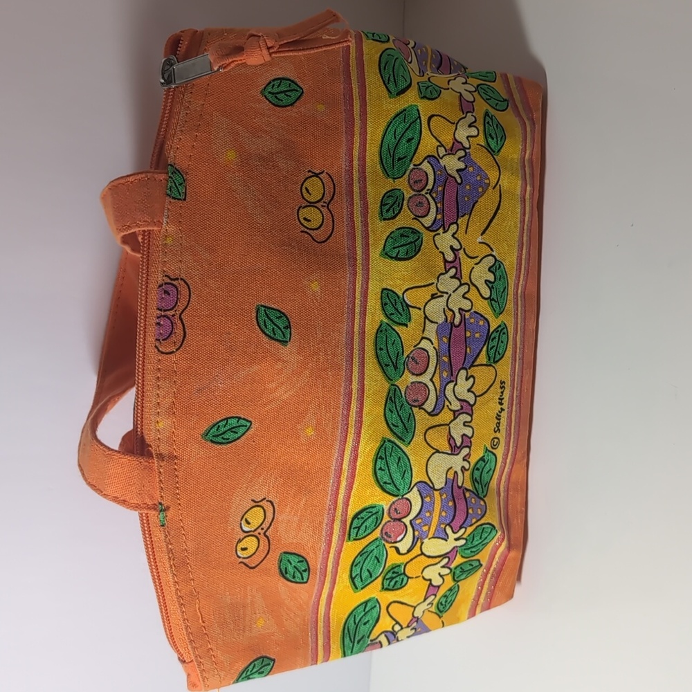 Sally Huss - Frog Painted Orange Medium Handbag